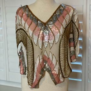 Metamorphosis sequin 100% silk Top